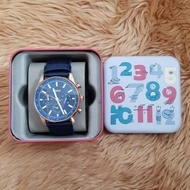 Fossil Analog Watch with Leather Strap