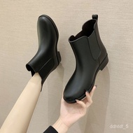 NEW🧨QM Rain Boots Rain Boots Women Waterproof Shoes Rubber Shoes Shoe Cover Rubber Boots Women Fashion Short Woolen Cott