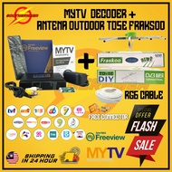 CHANNEL TV FULL SET DECODER MYTV FREEVIEW 1080 FULL HD + OUTDOOR ANTENA UHF DVBT2 DVB FRAKSOO ARIEL 