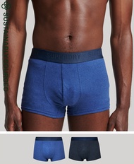 Superdry Organic Cotton Trunk Multi Double Pack - Bright Blue/Navy Marl