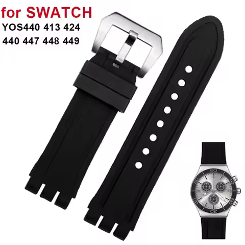 23mm Silicone Strap for Swatch YOS440 413 424 440 447 448 449 Rubber Watch Band Sports Men's Bracele