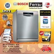 Bosch SMS8YCI01E Series 8 Freestanding Dishwasher S/Steel Home Connect Zeolite (60cm)