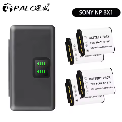 NP-BX1 NPBX1 Battery + 2 Slots LCD Charger NP BX1 Bx1 for Sony RX100 III M3 M7 ZV-1 AS300 H400 M5 M2