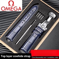Omega Omega Watch Strap Genuine Leather Cowhide Omega Omega Omega Omega Omega Omega Butterfly Flying