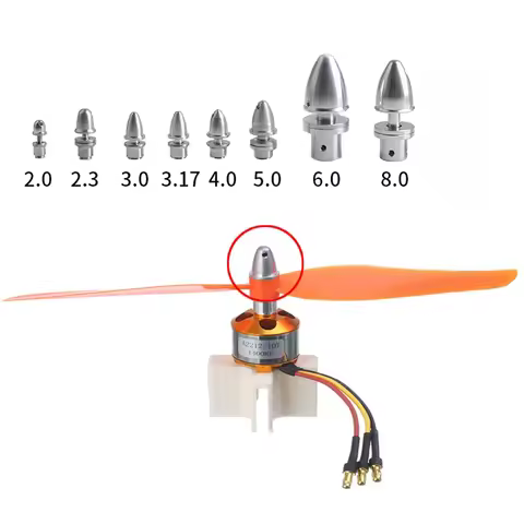 2mm/3mm/3.17mm/4mm/5mm/6mm Aluminum Bullet Propeller Adapter Holder M5/M6/M8 For RC Airplane Spinner