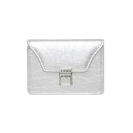 Modic 釦飾三層風琴式卡夾 銀色