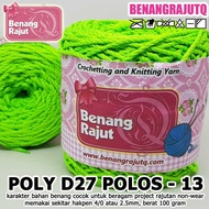 HIJAU KNITTING YARN POLY D27 PLAIN 13 STABILO GREEN