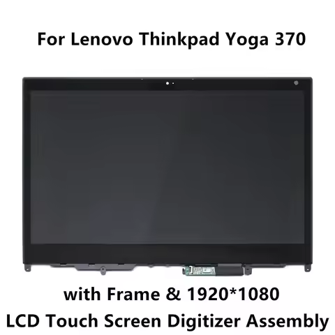 13.3'' Touch Screen Glass Digitizer FHD LCD Display Assembly+Frame for Lenovo Thinkpad Yoga 370 20JH