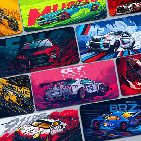 1pc Sports Car Collection Mousepad Boy Pad Natural Rubber Gaming mousepad Desk Mat Size for Gameing 