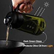 1pc 470ml Olive Oil Refillable Bottle - 2-In-1 Olive Oil Dispenser And Sprayer Bottle - 470ml Olive 