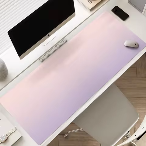 Leather Desk Pad Protector Pink Gradient Simple Y2K Mouse Pad Office Desk Mat Waterproof Oilproof PU