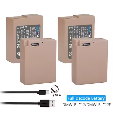 DMW-BLC12 BLC12E BLC12PP Type-C Rechargeable Camera Battery For Panasonic DMC-GH2S FZ3 G95 G85 G80 G