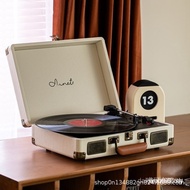 Vinyl Record Player Retro Gramophone Vinyl Record Bluetooth Speaker Portable Suitcase Record Player