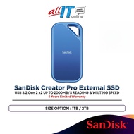 SanDisk Creator Pro External SSD USB 3.2 Gen 2 x2 (1TB / 2TB)