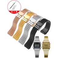 Suitable for Casio Small Square LA670 A159W A158WA A168 f91w Small Square Stainless Steel Watch Stra