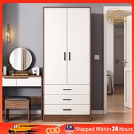 LI|2 Doors / 2 Drawers Wardrobe Baju Bigger Size Wooden Clothes Storage Cabinet Almari Baju kayu Almari Kabinet衣柜衣橱