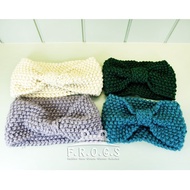 F.R.O.G.S F0279 Korea Imported Knitted Twist Bow Styling Accessories Hair Headdress Headband Band (R