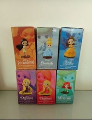 Qposket Disney Princess Belle Ariel Cinderella Rapunzel Pocahontas petit mini display figure 迪士尼迷你公主