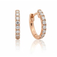 14k/18k Rose Gold Diamond Huggie Earrings
