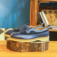 【展示打樣品】純手工訂製 布洛克雕花鞋-BR03 藍 皮鞋 男 紳士鞋