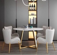 現代圓形人造大理石餐桌｜Modern Round Marble Dining Table