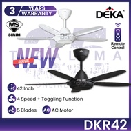 DEKA Fan DEKA DKR42 42 Inch 5 Blades 4 Speed AC Motor With Remote Control DEKA Ceiling Fan Kipas Siling Syiling 风扇