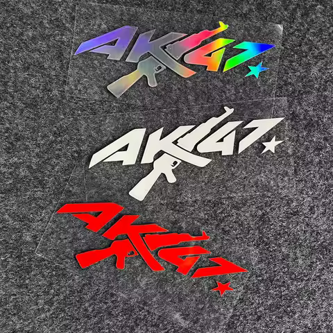 1Pc AK47 Pattern Vinyl Sticker Waterproof Decal for Motorcycle Helmet Fuel Tank Scooter Car Window