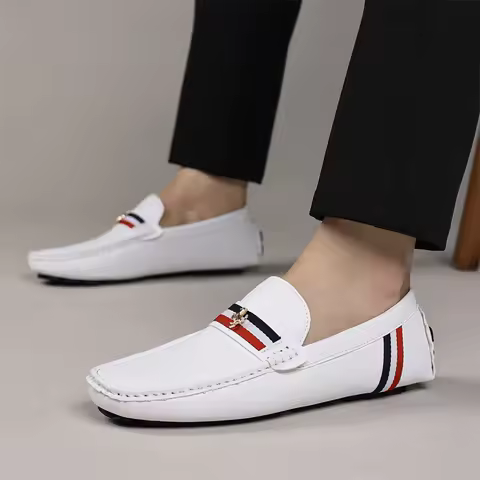 Loafers Men Driving Shoes Casual Shoes Comfortable Classic PU Leather Loafers Business Shoes Slip on