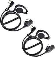 UAYESOK G Form Walkie Talkie Headphones Radio Headset with PTT Microphone Compatible with 2 Pin Kenw