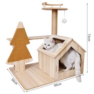 cat climbing frame solid wood  cat tree for big cat 170cm Formaldehyde free Tree Toy Scratch Plat Bed Triple Layer Square Fur Cat Tree Modern Colour Sisal Post Cat Toy Cat Tree