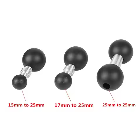 Double Ball Mount Adapter 1 Inch to 25mm/17mm/15mm Composite Extension Ball for Standard Dual Ball S