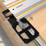 Track Saw Square Circular Saw Guide Rail Angle Stop with Edge Support, 90° Right Angle, Compatible w