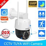 5MP Tuya APP 20X Optical PTZ Zoom Security Camera Outdoor Colorful Night Vision WiFi Video Surveillance Cameras Human Detection