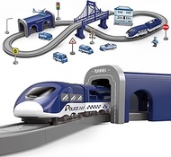 Train Sets for Boys 4-7, 66 Pcs Battery Operated Train Set with Tracks(Magnetic Connection), Compati