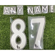 Jersey nameset number white letter old type letter and number jersi huruf dan nombor putih boleh bua