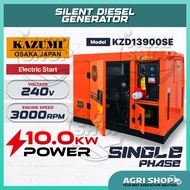 Agrishop KAZUMI JAPAN KZD13900SE Silent Diesel Generator 10kW (Electric Start)