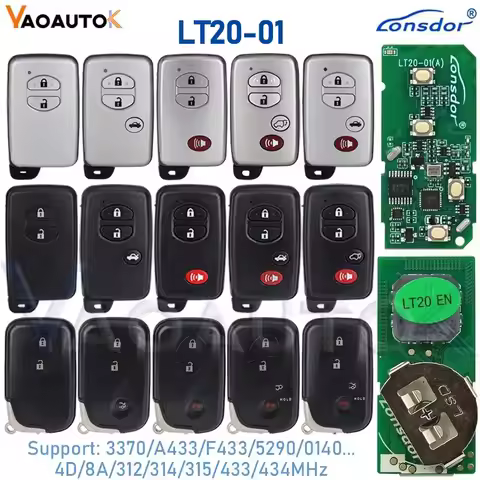 Lonsdor LT20-01 Remote Car Key Fob for Toyota Corolla Camry Prado RAV4 for Lexus ES IS LS 4D 8A Chip