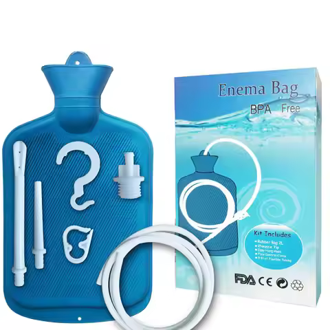 Enema Kit for Colon Detox Cleanse Enemas Enema Bag Long Silicone Hose 5 Multi-Size Reusable Tips Con