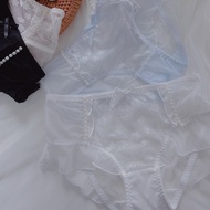 [Co Co Co S] K972 Japanese Pure Love Pearl Ruffled Embellished Gauze Panties (M-L)