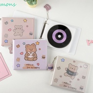 MONS CD  Holder, Loose-leaf CD Storage CD Storage Album, Portable Cartoon Bear Collect Book Cards Ho