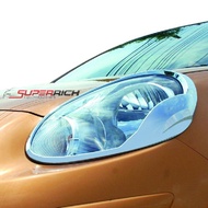 NISSAN MARCH 2010 - ปัจจุบัน ครอบไฟหน้าโครเมี่ยม (Head Lamp Cover) ของแต่ง ชุดแต่ง ประดับยนต์