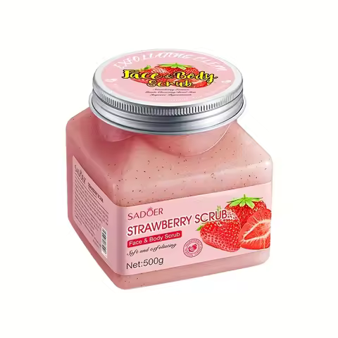 Strawberry Body Scrub – Fruity Gel Texture with Plant-Based Particles, Leaves Skin Feeling Soft and 