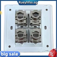 4 Sockets CAT6A RJ45 Faceplate LAN Network Outlet Jack Shielded Ethernet Wall Panel Board 86x86mm Ne
