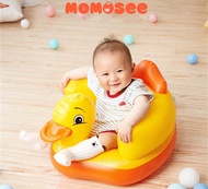 Momosee Sofa Bayi Tiup PVC Sofa Makan Bayi Belajar Duduk Tempat Duduk Bayi Balon Motif Bebek WJ01