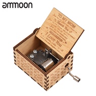 [ammoon]quà bí mật Hộp Gỗ Hộp Nhạc Cỡ Lòng Bàn Tay Cổ Điển Hộp Nhạc Dụng Cụ Âm Nhạc Tay Quay Đẹp Mắt