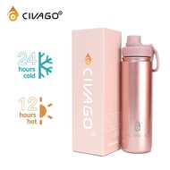CIVAGO Wide Mouth With Spout Lid Vacuum Insulated Tumbler - Rose Gold (22oz)