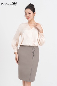 Áo sơ mi lụa cổ V IVY moda MS 17M8576