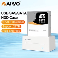 MAIWO HDD Case 2.5/3.5 Inch SAS External Hard Drive Enclosure for 2.5/3.5" HDD SSD Disk Case SATA To