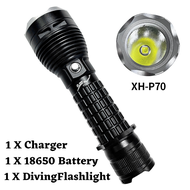 Profession XHP70 Scuba Diving Flashlight Powerful LED Torch Light XHP70 Underwater Lamp IPX68 Waterp