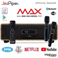 JazPiper MAX Wireless Bluetooth Desktop Speaker & Network Streaming Karaoke System w/ Dual Mics (wit
